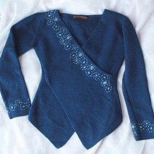 Llama wool wrap sweater/ top